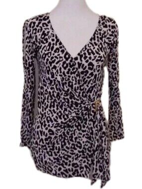 -- Cache Animal print cold sholder top Women's Size Small